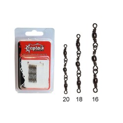 Captain 5105 3 Zincir Fırdöndü 6lı Paket Black Nikel