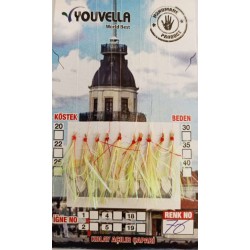 Çinekop Çaparisi UV-GLOW Simli 10 İğneli Kolay Açılan Çapari 025mm Beden x 035mm Köstek