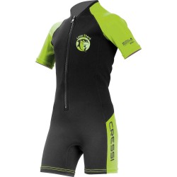 Cressi Little Shark Junior Shorty Dalış Elbisesi-BLACK / LIME-2MM - 9/10 YAŞ