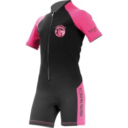 Cressi Little Shark Junior Shorty Dalış Elbisesi-BLACK / PINK-2MM - 11/12 YAŞ