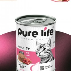 PURELİFE PATE SIĞIR ETLİ YETİŞKİN KEDİ KONSERVE MAMA 400GR